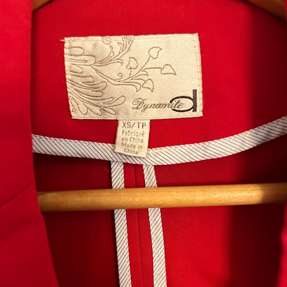 Dynamite Red Double-Breasted Women's Blazer size XS - Picture 3 of 5